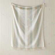 Detailed information about the product Adairs Green Throw Cabo Natural & Stripe