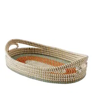 Detailed information about the product Adairs Sunset Natural Calypso Circles Oval Tray