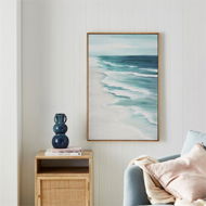 Detailed information about the product Adairs Cape Handpainted Ocean High Tide Canvas - Blue (Blue Wall Art)