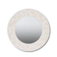 Detailed information about the product Adairs Natural Mirror Capiz Ivory Small Daisy Round