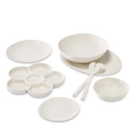 Detailed information about the product Adairs White Dinner Plate Capri Ivory Bamboo Servingware White