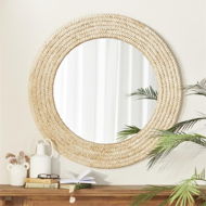 Detailed information about the product Adairs Caribbean Natural Round Mirror (Natural Mirror)