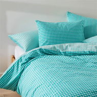 Detailed information about the product Adairs Blue Carrie Aquamarine Gingham Single Quilt Cover Set