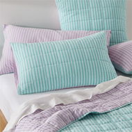 Detailed information about the product Adairs Green European Pillowcase Each Carrie Aquamarine Stripe Quilted Pillowcases