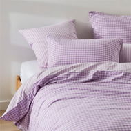 Detailed information about the product Adairs Purple King Carrie Lilac Gingham Quilt Cover Set + Separates