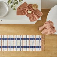 Detailed information about the product Adairs Blue Bath Runner Carter French Blue and Earth Bath Runner