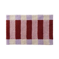 Detailed information about the product Adairs Red Bath Mat Check Border Strawberry and Candy Pink Bath Mat Red