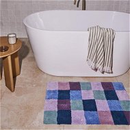 Detailed information about the product Adairs Check Jewel Multi Bath Mat - Blue (Blue Bath Mat)