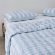 Detailed information about the product Adairs Blue Single/Double Cheerful Stripe Sorbet Quilted Coverlet Separates