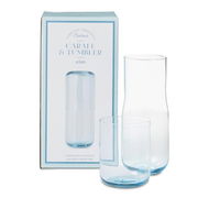 Detailed information about the product Adairs Blue Drinkware Chelsea Light Blue Carafe & Tumbler