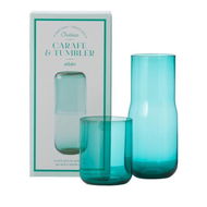 Detailed information about the product Adairs Chelsea Sea Green Carafe & Tumbler (Green Set of 2)