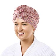 Detailed information about the product Adairs Chevron Geo Printed Shower Cap - Pink (Pink Shower Cap)