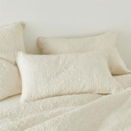 Detailed information about the product Adairs Natural European Pillowcase Each Chloe Ivory Quilted Pillowcases Natural