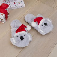 Detailed information about the product Adairs Grey Christmas Koala Novelty Slippers S/M