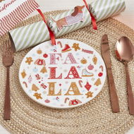 Detailed information about the product Adairs White Multi Fa La La Plate