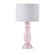 Detailed information about the product Adairs Claudette Pink Glass Table Light (Pink Table Light)