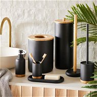 Detailed information about the product Adairs Black Clayton Bathroom Accessories Toilet Roll Cannister