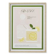 Detailed information about the product Adairs Natural Wall Art Cocktail Gin Fizz Framed