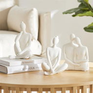 Detailed information about the product Adairs Contemplation White Statues (White Couple)