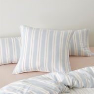 Detailed information about the product Adairs Blue European Pillowcase Each Cove Sky Blue Stripe Pillowcase