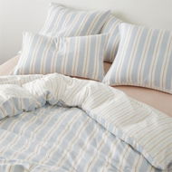 Detailed information about the product Adairs Blue King Cove Sky Blue Stripe Quilt Cover Set