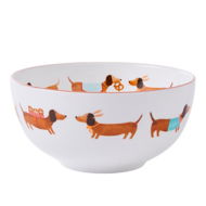 Detailed information about the product Adairs Dachshund Pastries Small Bowl - White (White Bowl)