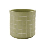 Detailed information about the product Adairs Embossed Soft Green Check Pot (Green Pot)