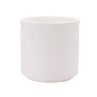 Detailed information about the product Adairs Embossed White Check Pot (White Pot)