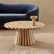 Detailed information about the product Adairs Enzo Natural & Walnut Stripe Coffee Table (Natural Coffee Table)