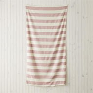 Detailed information about the product Adairs Orange European Brick & Natural Stripe Turkish Cotton Beach Towel