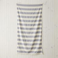 Detailed information about the product Adairs Blue Beach Towel European Navy & Natural Stripe Turkish Cotton