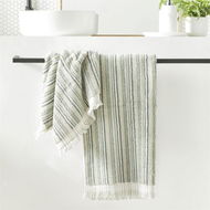 Detailed information about the product Adairs European Sienna Green Multi Turkish Cotton Towel Range (Green Bath Towel)