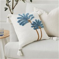 Detailed information about the product Adairs Blue Cushion Falls Palm White and