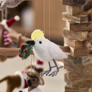 Detailed information about the product Adairs White Ornament Felted Cockatoo Friend White