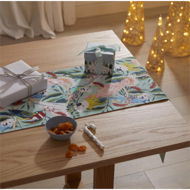 Detailed information about the product Adairs Blue Festive Australian Birds Reversable Table Runner