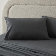 Detailed information about the product Adairs Flannelette Charcoal Plain Dye Pillowcases - Grey (Grey Standard Pillowcase Pair)