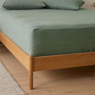 Detailed information about the product Adairs Flannelette Cypress Plain Dye Fitted Sheet - Green (Green King)