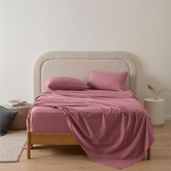 Detailed information about the product Adairs Flannelette Mauve Plain Dye Sheet Set - Purple (Purple Queen)