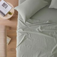 Detailed information about the product Adairs Flannelette Plain Green Sheet Set (Green Queen)