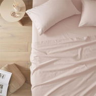 Detailed information about the product Adairs Flannelette Plain Pink Sheet Set (Pink Double)