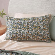 Detailed information about the product Adairs Flannelette Printed Libertine Floral Green Quilted Coverlet Separates (Green Standard Pillowcase Pair)