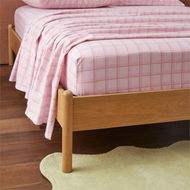 Detailed information about the product Adairs Flannelette Printed Melrose Check Spice Fitted Sheet - Pink (Pink Double)