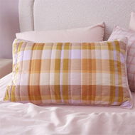 Detailed information about the product Adairs Flannelette Printed Melrose Check Spice Quilted Coverlet Separates - Orange (Orange Standard Pillowcase Pair)