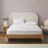 Detailed information about the product Adairs Flannelette Printed Natural Stripe Sheet Set (Natural Queen Extra Depth)