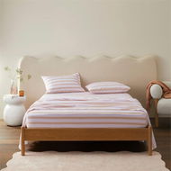 Detailed information about the product Adairs Flannelette Printed Pink Stripe Sheet Set (Pink Double)