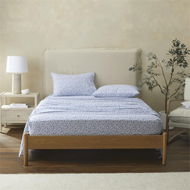 Detailed information about the product Adairs Flannelette Printed Provincial Floral Blue Sheet Set (Blue Queen)