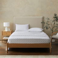 Detailed information about the product Adairs Flannelette Printed Silver Tile Sheet Set - Grey (Grey Queen)