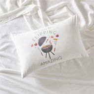 Detailed information about the product Adairs White Standard Pillowcase Each Flipping Amazing Text