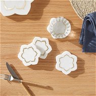 Detailed information about the product Adairs White Pack of 4 Flower Star White & Gold Marble Coasters Pack of 4