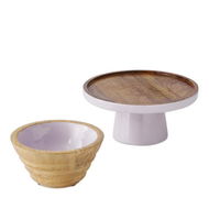 Detailed information about the product Adairs Purple Gelato Lilac Timber Servingware Bowl